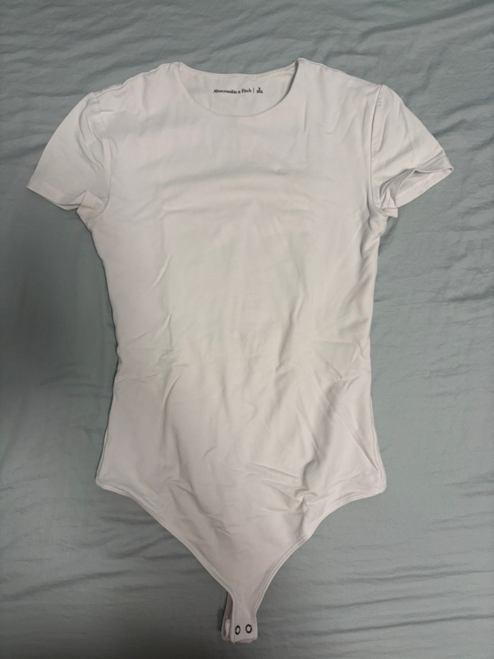 Abercrombie & Fitch White Crew Neck Short Sleeve Bodysuit